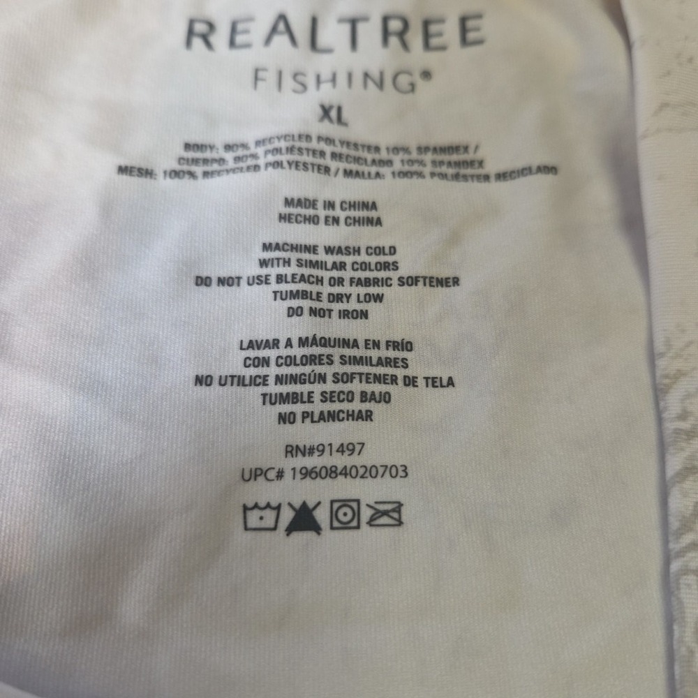 Realtree Fishing Shirt XL White Camo Performance Short Sleeve Mesh Panel Outdoor - Picture 7 of 10